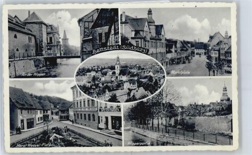 Hettstedt Fluss, Marktplatz, Horst Wessel-Platz, Gesamtansicht