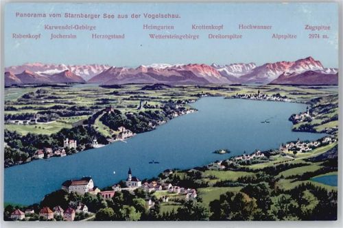 82319 W8130 Starnberg - Panorama Starnberger See aus der Vogelschau AKU1