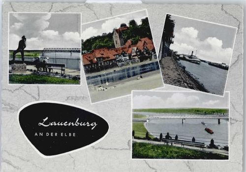 21481 W2058 Lauenburg , Elbe - Teilansichten, dampfer, Denkmal