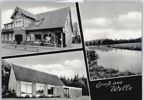 21261 W2111 Welle , Nordheide - Fluss Haus Baum Wiese