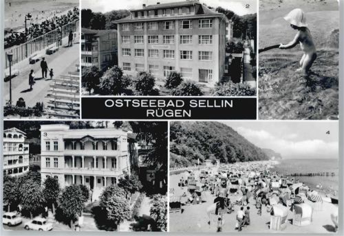 18586 O2356 Sellin , Ostseebad - Strand, Erholungsheim Freundscaft, FDGB-Erholungsheim Haus Sellin