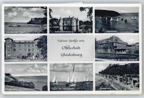 Glücksburg Schloss, Jachthafen, Bucht, Segler, Strand