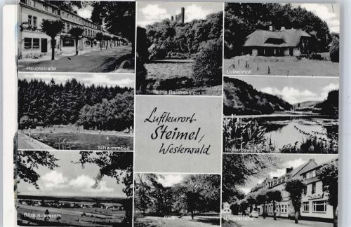 Steimel Kaufhaus Hoffmann, Hauptstrasse, Luisenhof, Richardsweiher, Blick n. Weroth, Park, Ruine Reichenstein, Schwimmbad