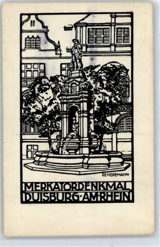 Duisburg Künstlerkarte (Heidemann), Merkatordenkmal