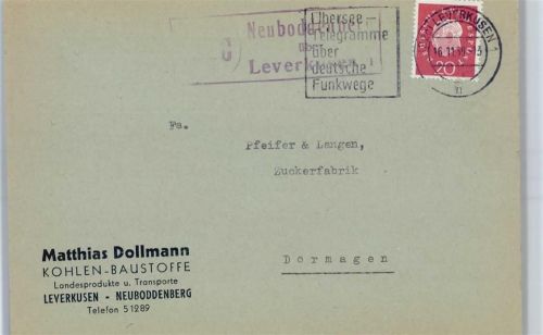Leverkusen Landpoststempel Neuboddenberg