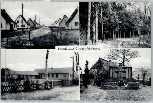 Todtglüsingen Siedlung , Schule , Kriegerdenkmal