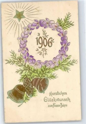 1906 , Neujahr , Prägedruck