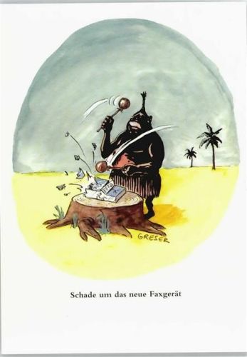 1990 Schade um das Faxgerät Künstler sign Greser