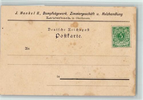 36341 W6420 Lauterbach (Hessen) - Korrespondenzkarte Dampfsägewerk Henkel