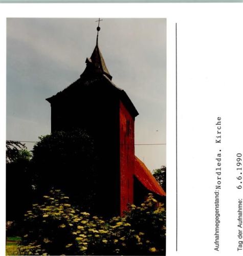 Nordleda Kirche Foto auf Karton
