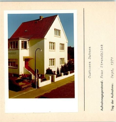 Duhnen Haus Strandperle Foto montiert auf Karton