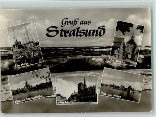Stralsund im Hafen Blick zur Marienkirche Alter Markt am Kütertor Blick zum Hafen
