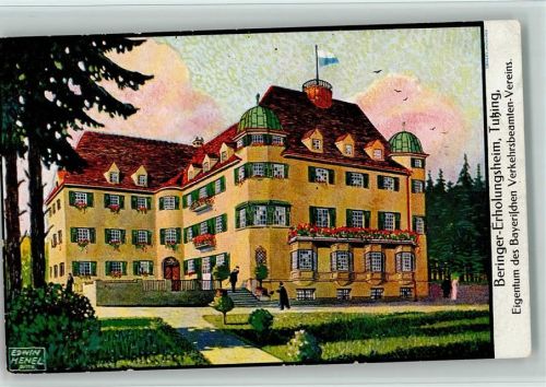 82327 W8132 Tutzing Künstlerkarte Beringer-Erholungsheim sign. Edwin Henel
