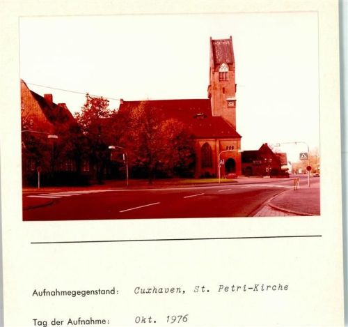 Cuxhaven St. Petri-Kirche Foto montiert auf Karton