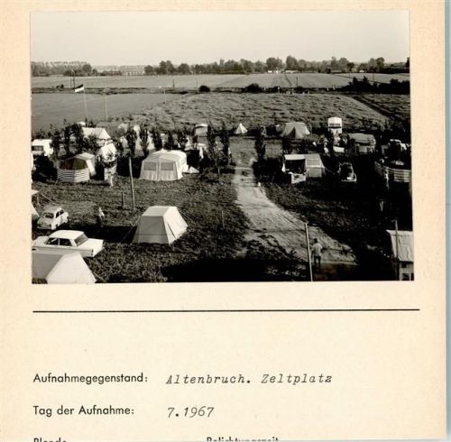 Cuxhaven Altenbruch Zeltplatz Foto montiert auf Karton