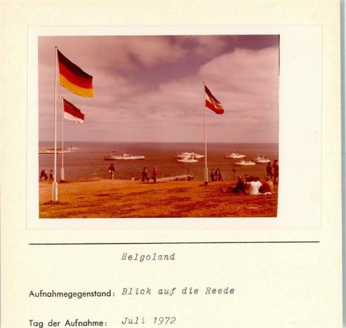 Helgoland Reede Foto montiert auf Karton