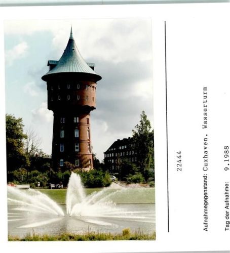 Cuxhaven Wasserturm Foto montiert auf Karton