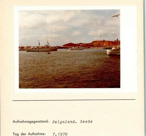 Helgoland Reede Foto montiert auf Karton