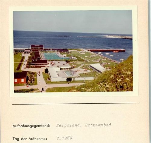 Helgoland Schwimmbad Foto montiert auf Karton