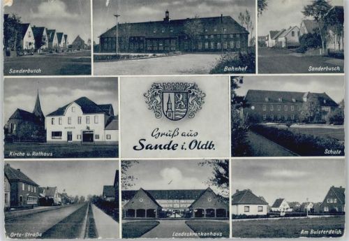 Sande Sanderbusch Bahnhof Kirche Rathaus Schule Landeskrankenhaus am Bulsterdeich