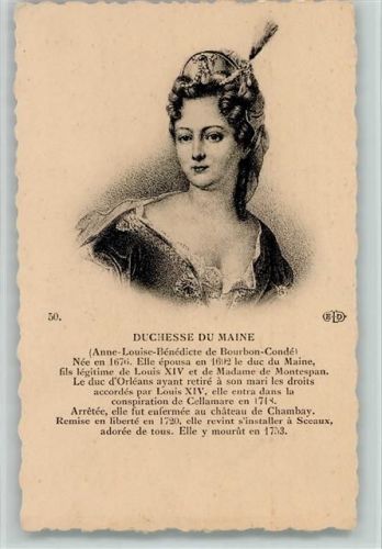 ND Phot. Nr. 50 Duchesse du Maine Adel Frankreich