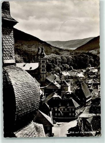 Amorbach Blick auf die Abteikirche Rückseite mit Abschürfungen bzw Kleberesten