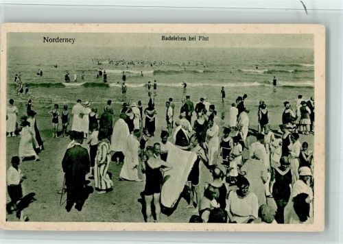 Norderney Badeleben bei Flut