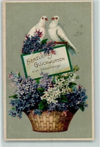 Blumenkorb Tauben Geburtstag