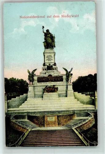 Rüdesheim 1909 Nationaldenkmal auf dem Niederwald Reliefdruck, plastisch ausgearbeitet