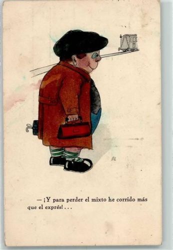 1929 Eisenbahn Humor AK