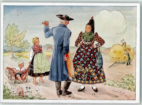 Volkstrachten im Frankenland AK