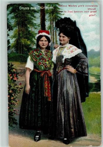 Verlag Gimm Nr. 33 Dialekt AK Trachten Thüringen 1914