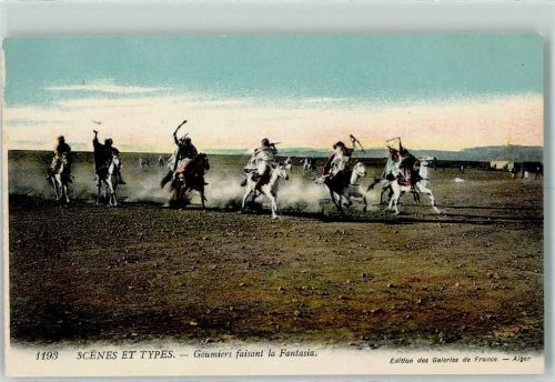 Nr. 1193 Scenes et Types - goumiers faisant la Fantasia AK Volkstypen / Brauchtum Algerien
