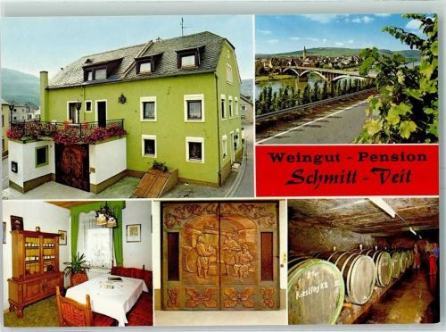 Trittenheim Weingut Pension Arthur Schmitt-Veit Weinrebe Weinfässer