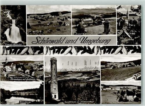 Schönwald Rückseite mit Abschürfungen bzw Kleberesten Aussichtsturm Blindensee Brend