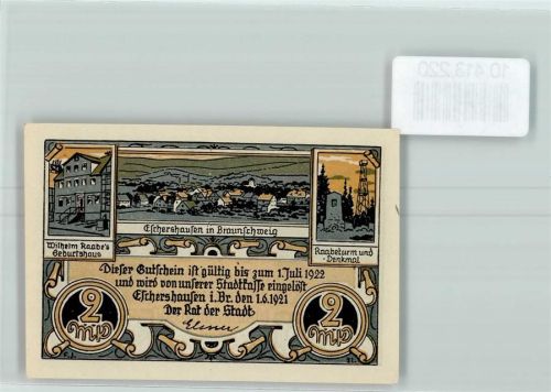 Eschershausen Notgeld Raabeturm und Denkmal