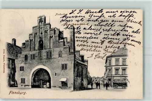 Flensburg 1902 Nordertor Pferdekarre