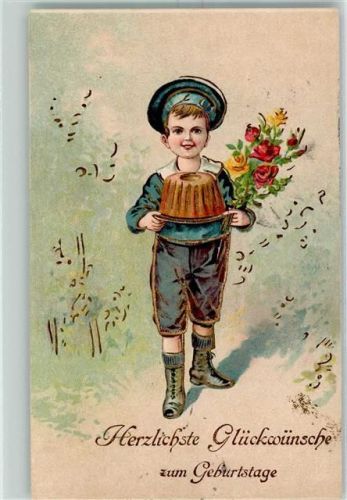 1905 Kind im Matrosenanzug Kuchen AK