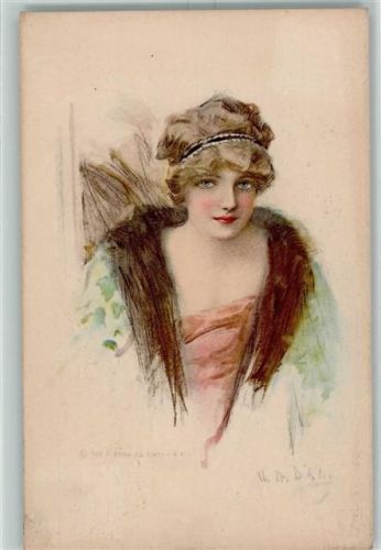 1913 Glamour Frau signiert Verlag Gibson AK