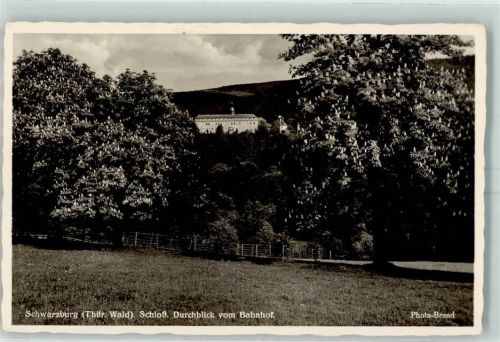 Schwarzburg Durchblick vom Bahnhof Schloss