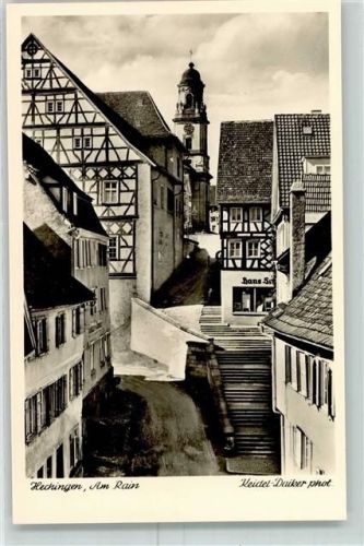 Hechingen Rückseite mit Abschürfungen bzw Kleberesten
