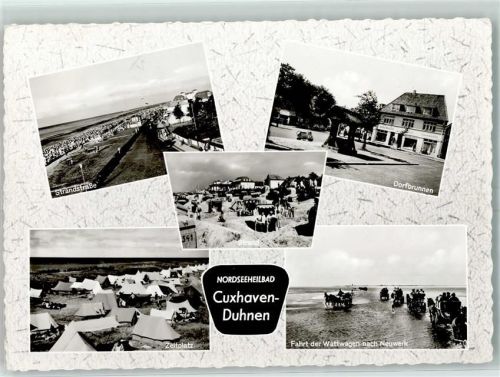 Duhnen Strandstraße Wattwagen Dorfbrunnen Campingplatz
