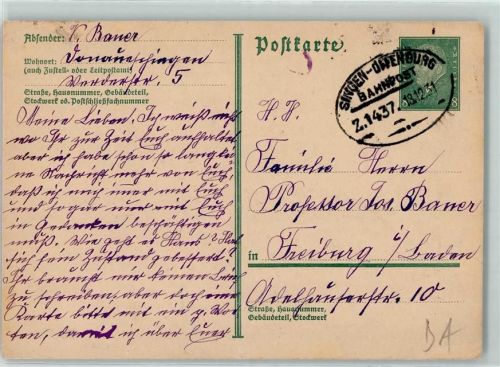 Offenburg Singen - Offenburg Zug 1437 Ganzsache
