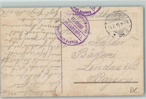 Hamburg 1915 Kaiserl. Marine Marinelazarett Alterwall Börse Börsen-Keller Joh. Koll