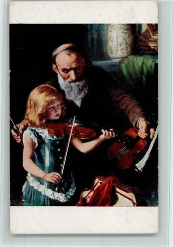 Violinenunterricht - Salon J.P.P. 2184 - AK Judaika