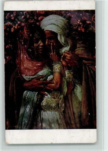 sign Dinet - Amour arabe AK Liebespaar Arab. Volkstyp