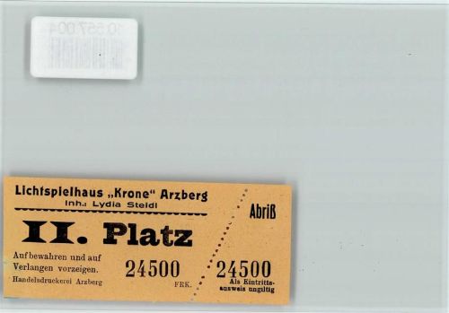 Arzberg Lichtspielhaus Krone Eintrittskarte II. Platz