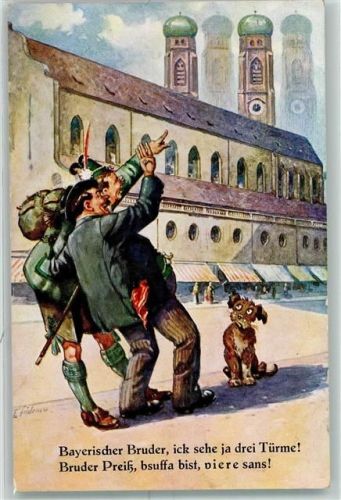 München Humor Preuße und Bayer Hund