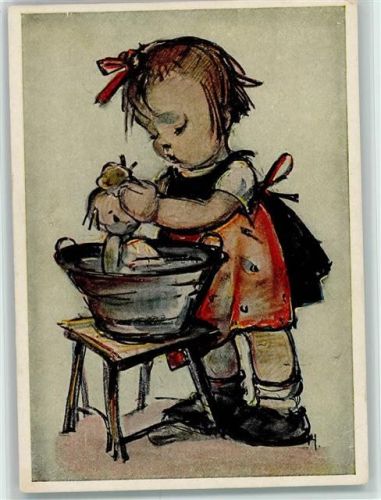 Fink Verlag Nr. 221 , aus dem Hummel Buch - Puppenwäsche