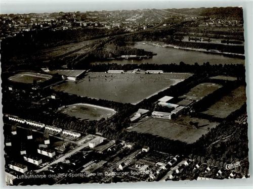 Duisburg Spiortpark WFV-Sportschule Schwimmbad Fußballfelöd Fliegeraufnahme